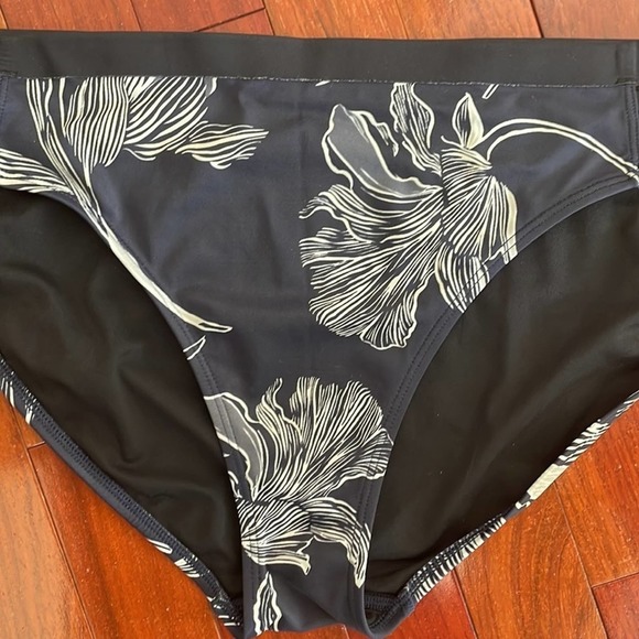 Athleta Fiore Strappy Navy Blue Gray Bikini Bottom - Picture 6 of 10